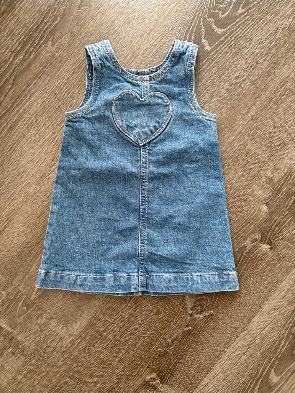 GAP Blue Denim Heart Patch Sleeveless Kids Dress